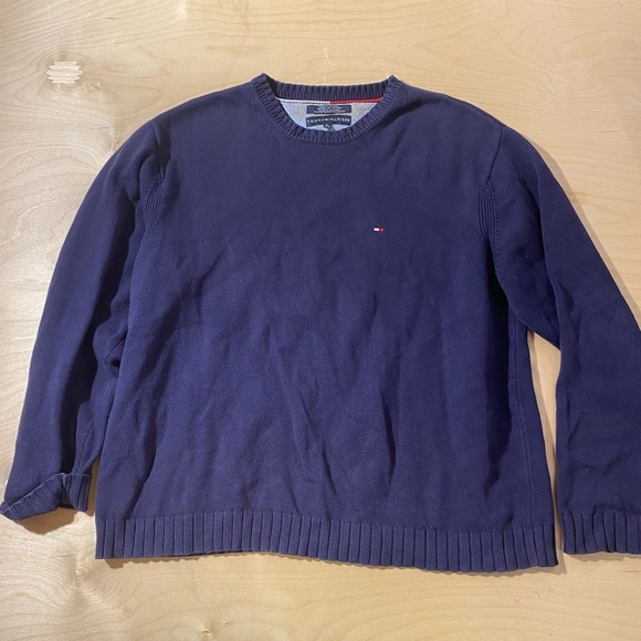 Tommy Hilfiger Men's Dark Blue Crewneck Sweater XL (GF) - Picture 4 of 9